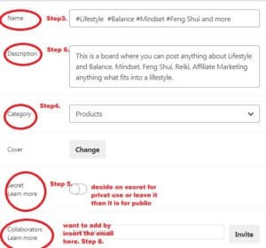 step by step instruction for the pinterest group board 